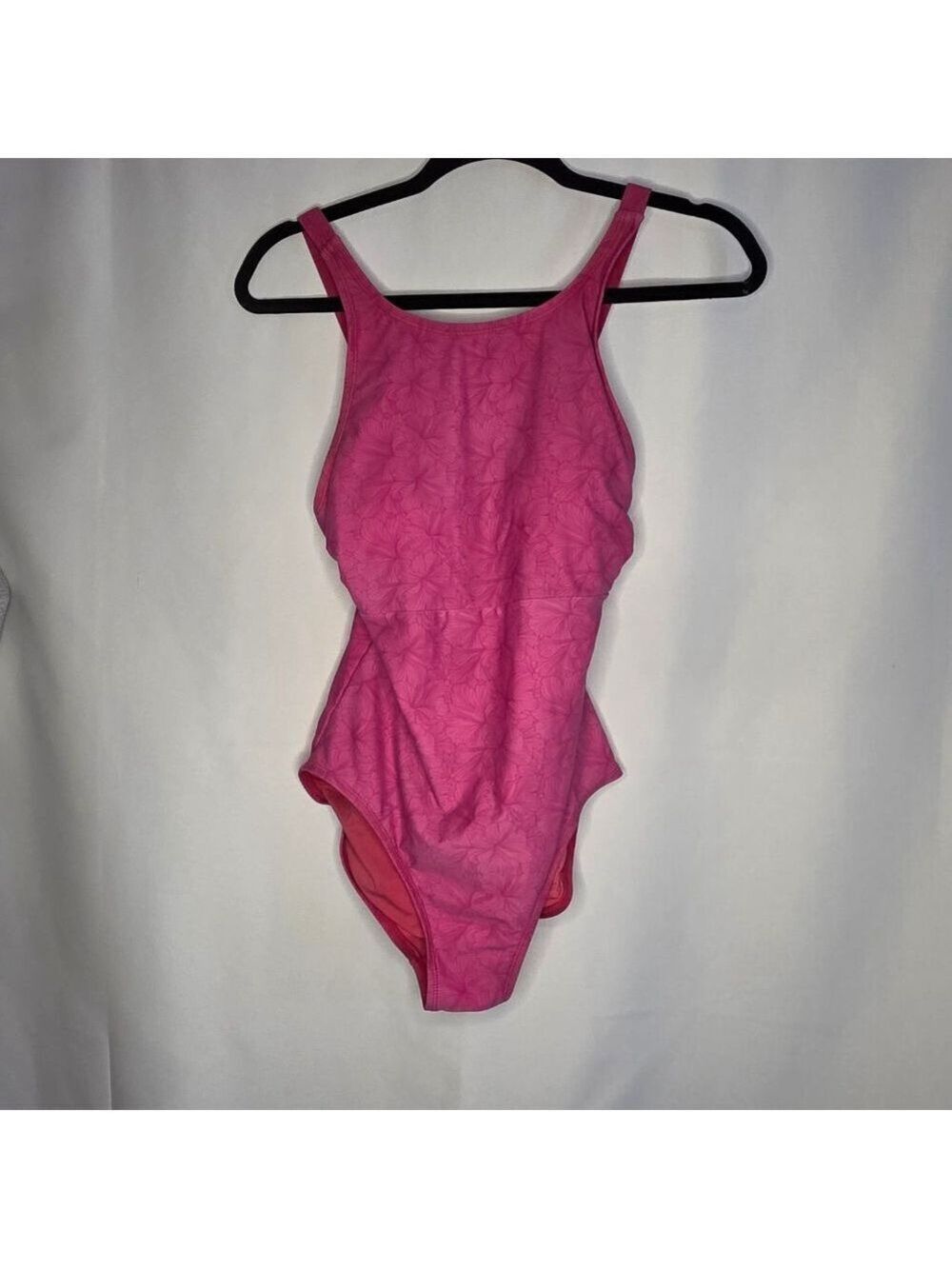 Roots Pink Floral One Piece Swimsuit Size 8